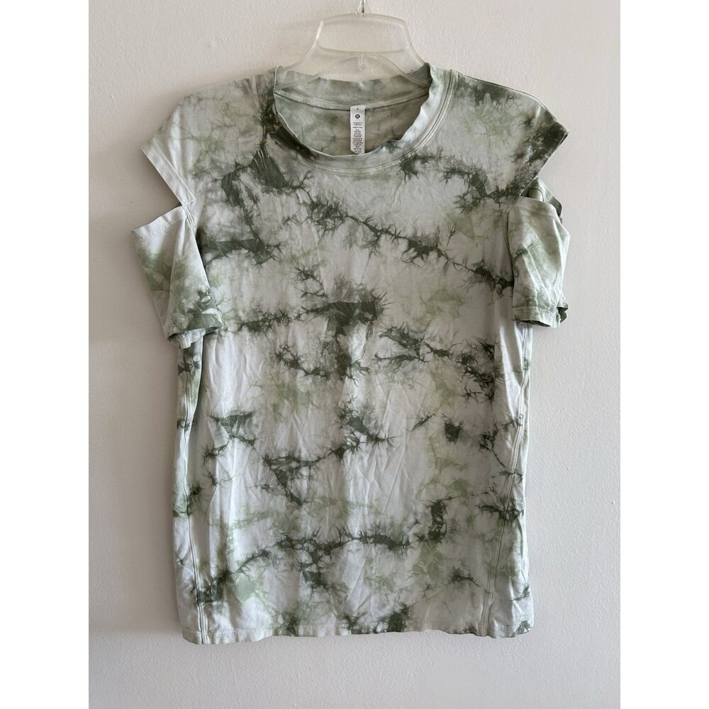 Lululemon  LA All Yours Cut-Out Short Sleeve Camo Wash Willow Green Size : 6